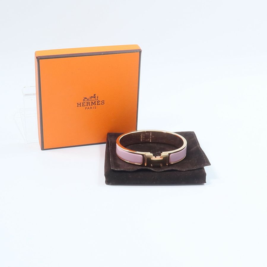 HERMES 金屬/琺瑯Clic H Bracelet手鐲-8