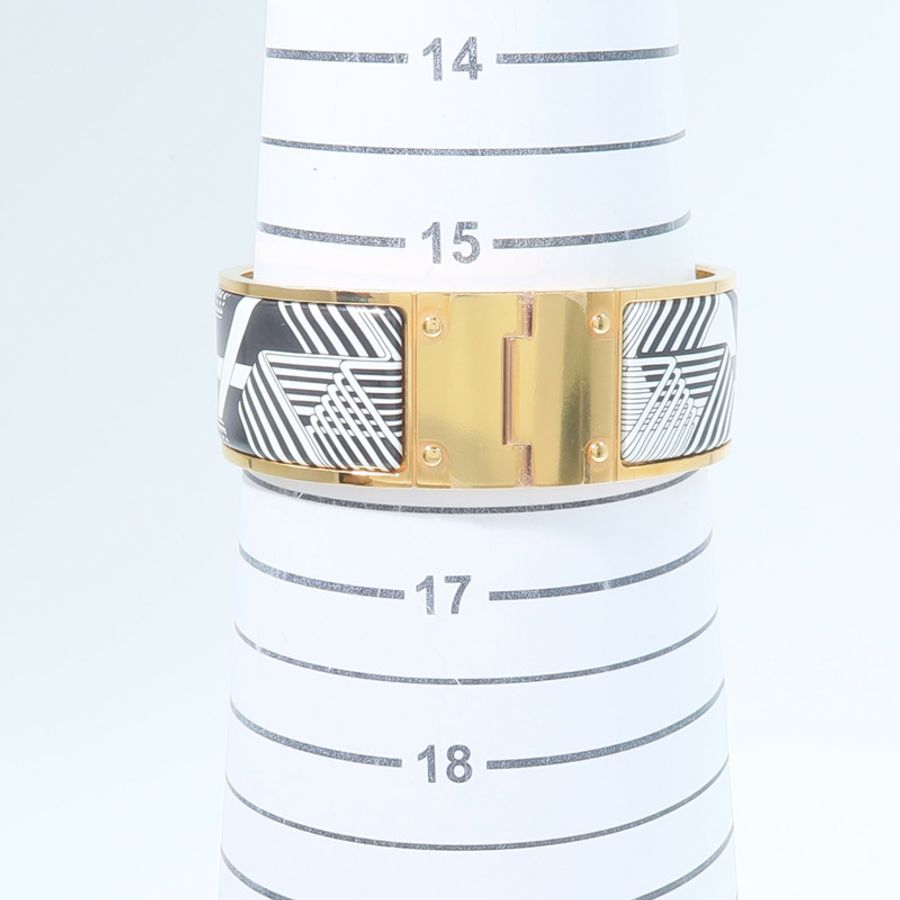 HERMES 金屬/琺瑯Charniere Wide Bangle手鐲-11