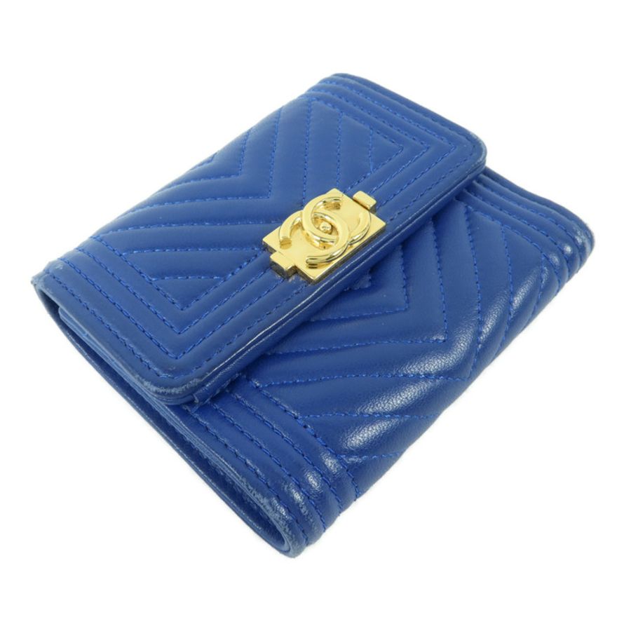 CHANEL 羊皮皮革Chanel Boy Wallet錢包-2