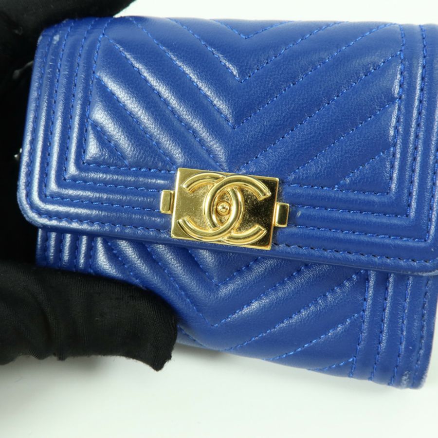 CHANEL 羊皮皮革Chanel Boy Wallet錢包-9