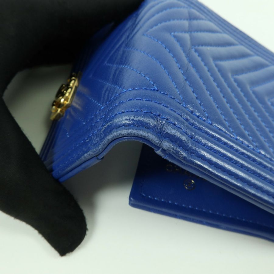 CHANEL 羊皮皮革Chanel Boy Wallet錢包-15