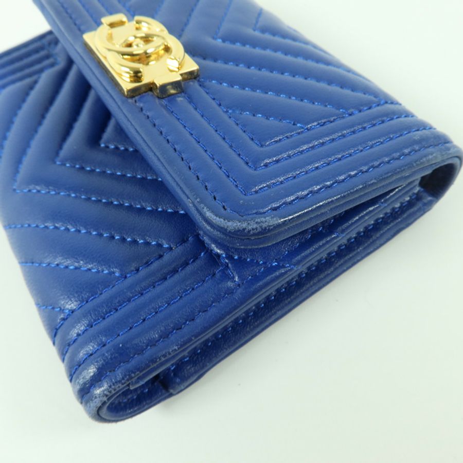 CHANEL 羊皮皮革Chanel Boy Wallet錢包-16