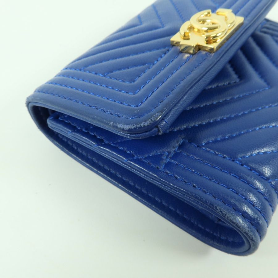 CHANEL 羊皮皮革Chanel Boy Wallet錢包-17
