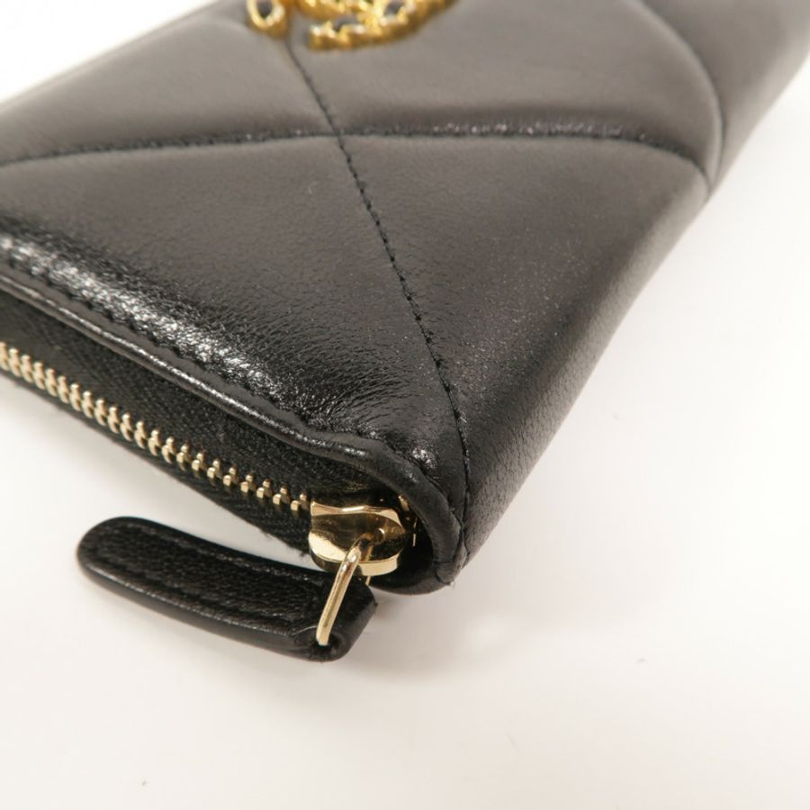CHANEL 羊皮皮革19 Small Zipped Wallet長錢包-12