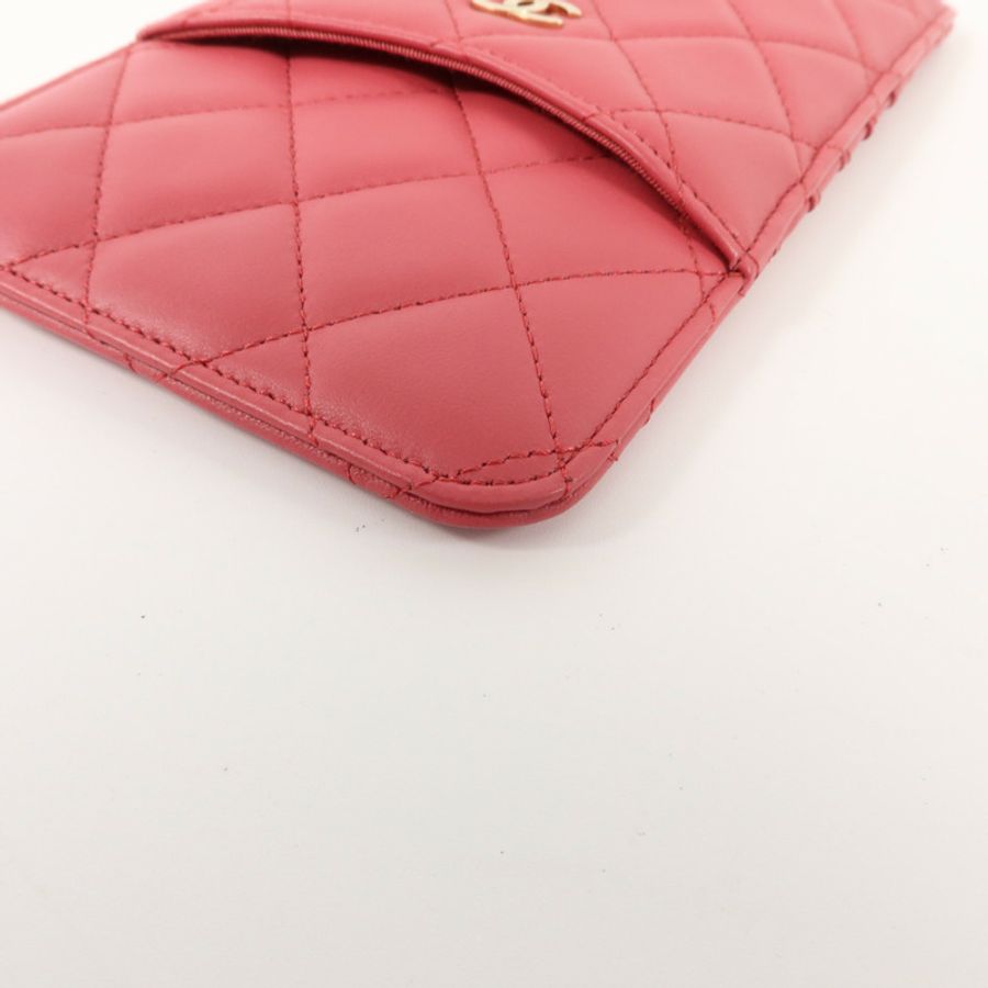 CHANEL 羊皮皮革Classic Phone Pouch With Zipper小袋-13