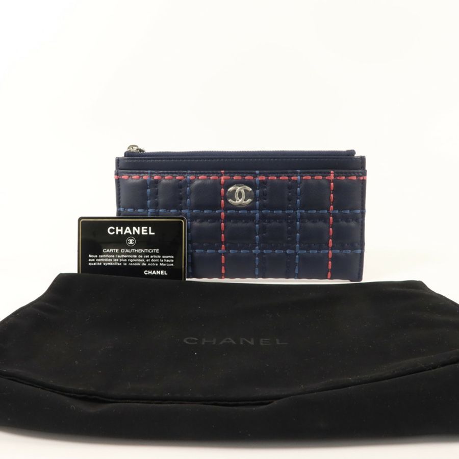 CHANEL 羊皮皮革Zipper Long Wallet長錢包-8