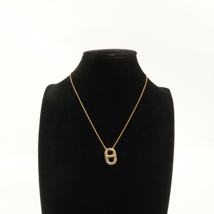 HERMES 金屬/Swift皮革O'Maillon Pendant項鍊-6