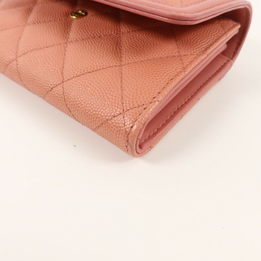 CHANEL 牛皮皮革CC Filigree Wallet錢包-11