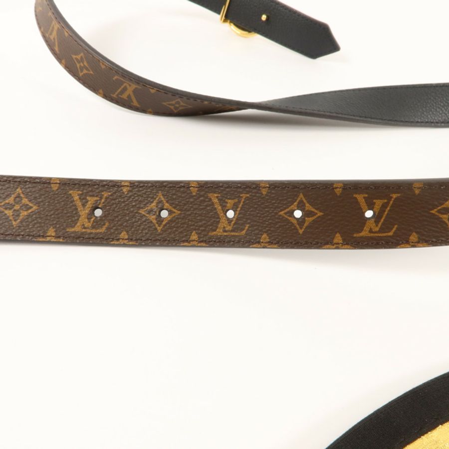 LOUIS VUITTON Monogram Circle Gold Reversible Belt 80cm皮帶-6