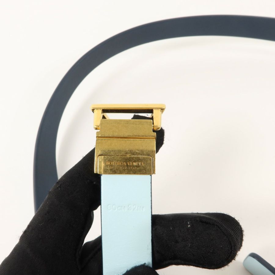BOTTEGA VENETA 牛皮皮革Triangle Buckle Belt 80cm皮帶-4
