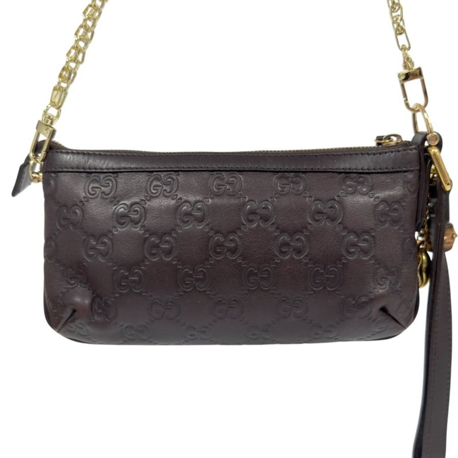 GUCCI *自加鏈>送無品牌扣+無品牌鏈帶* 竹節吊飾 肩背包-5