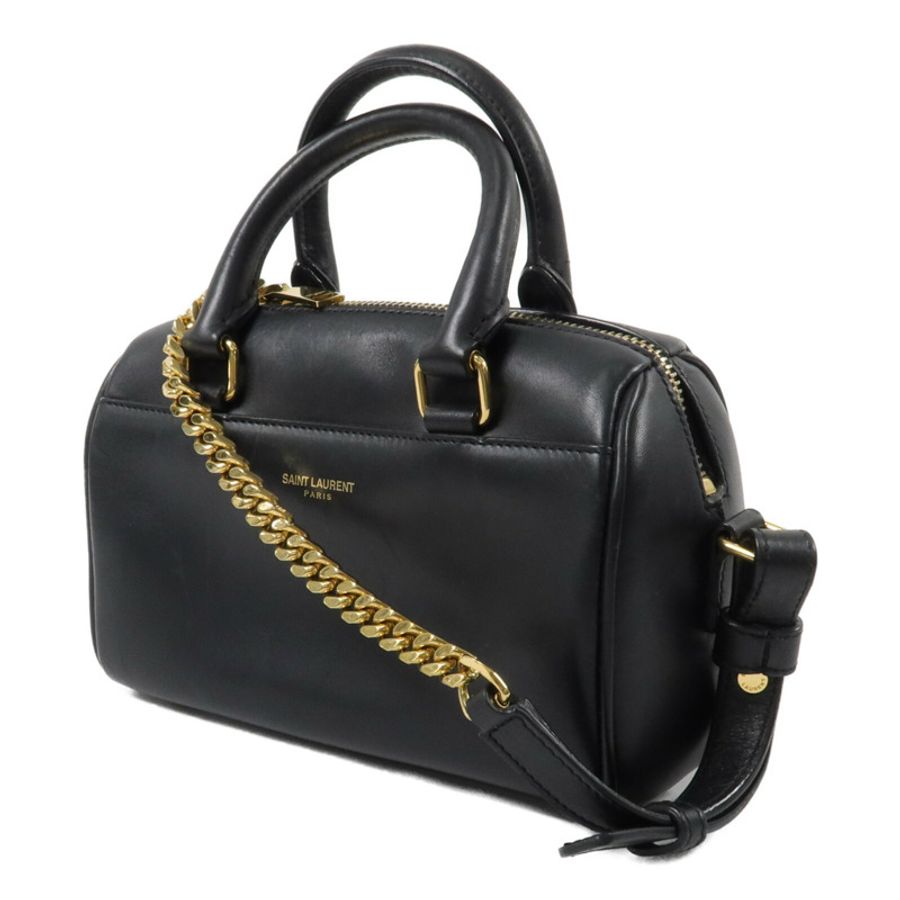 YVES SAINT LAURENT 牛皮皮革Classic Duffle Mini 18鏈帶手挽肩背兩用袋-1