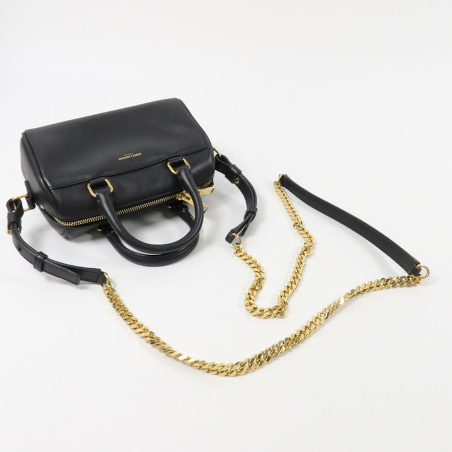 YVES SAINT LAURENT 牛皮皮革Classic Duffle Mini 18鏈帶手挽肩背兩用袋-7
