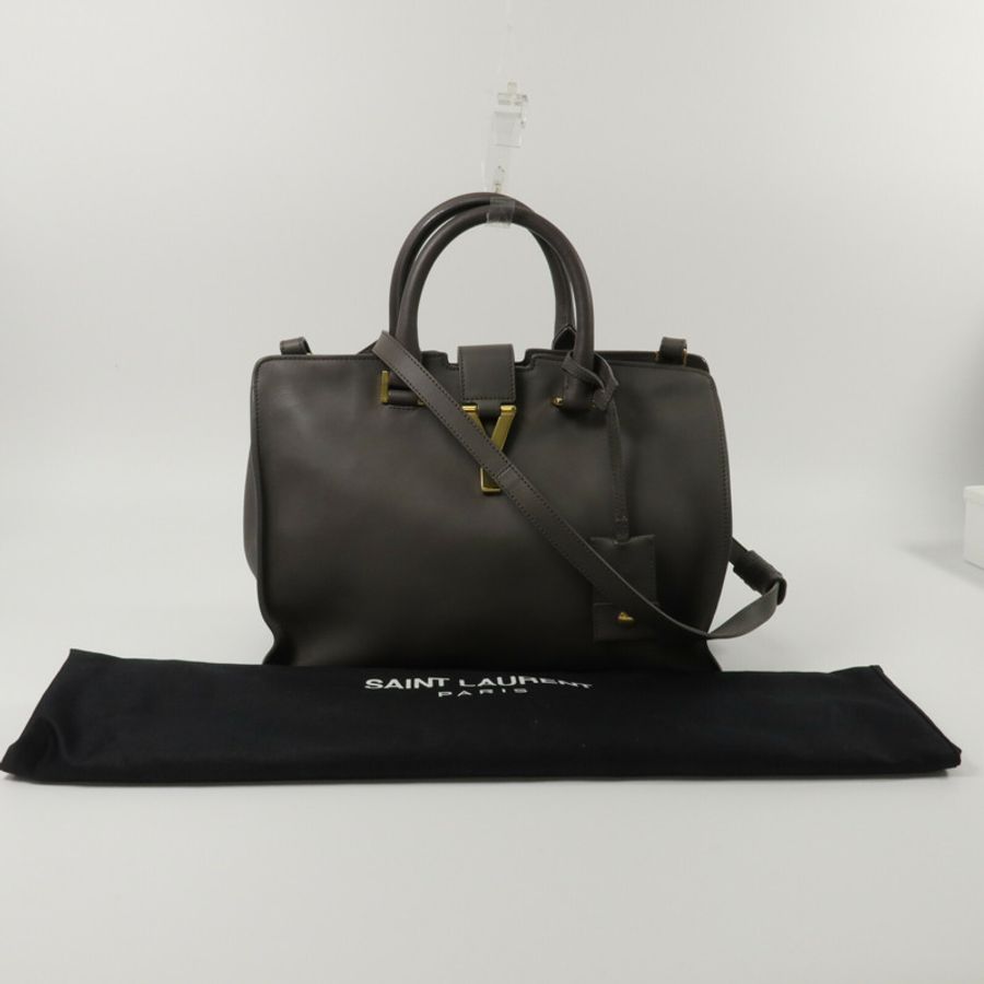 YVES SAINT LAURENT 牛皮皮革Cabas Y手挽肩背兩用袋-11