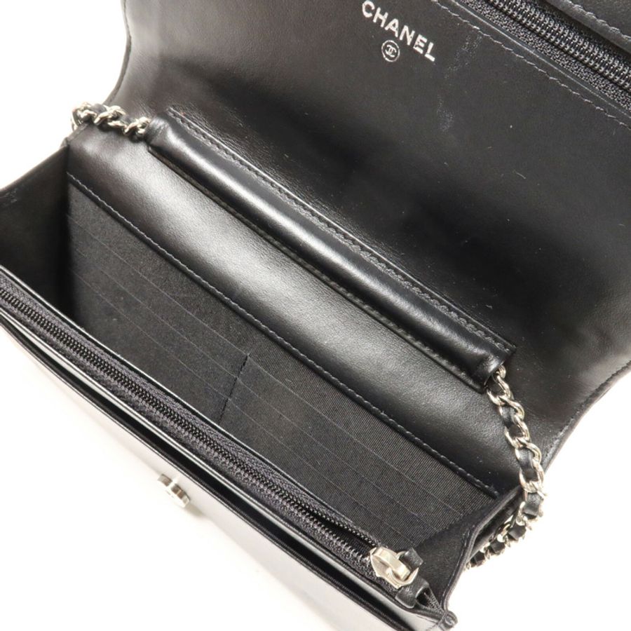 CHANEL 牛皮皮革Wallet On Chain鏈帶肩背袋-4
