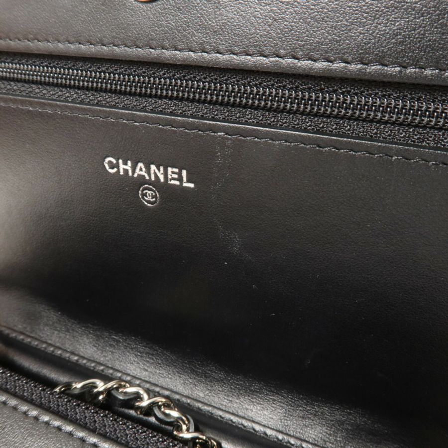 CHANEL 牛皮皮革Wallet On Chain鏈帶肩背袋-18