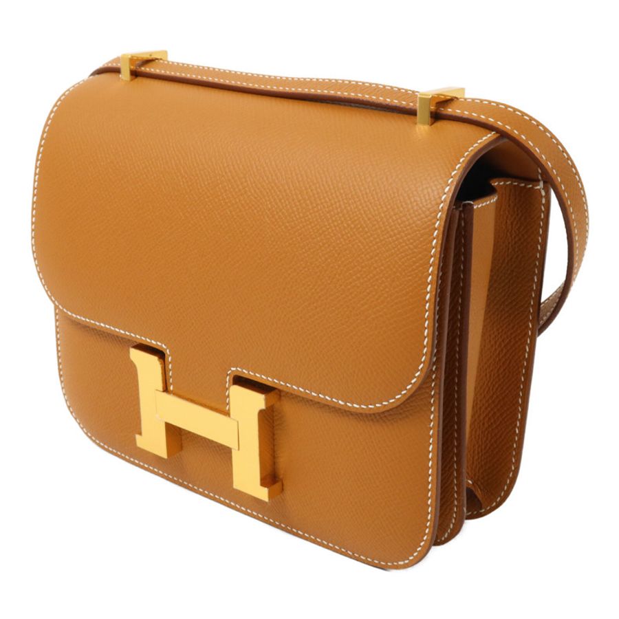 HERMES Epsom皮革Constance Mini肩背袋Gold-2