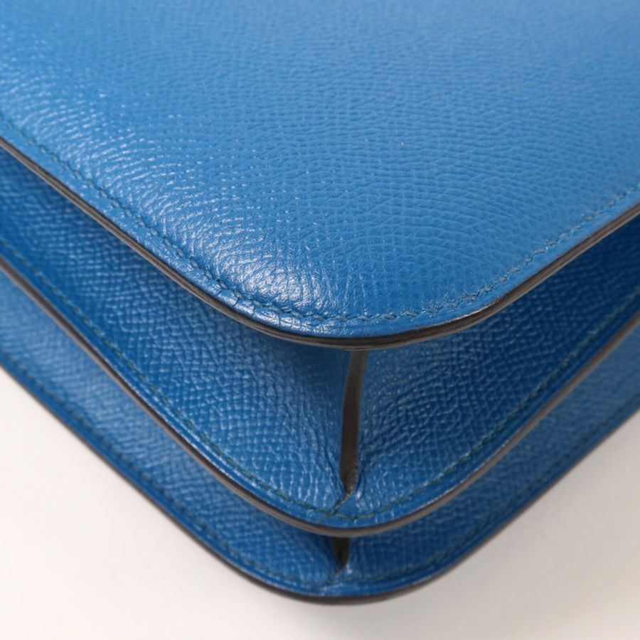 HERMES Epsom皮革Constance 24肩背袋Bleu Izmir-13