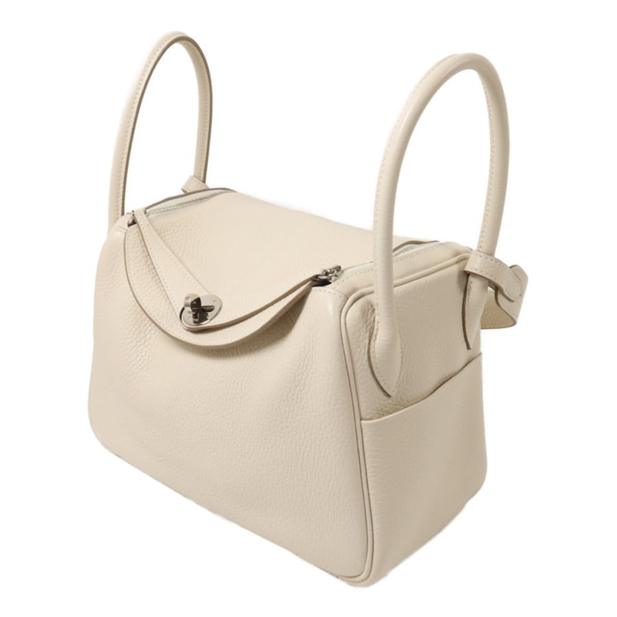 HERMES Clemence皮革Lindy 26手挽肩背兩用袋Beton-2