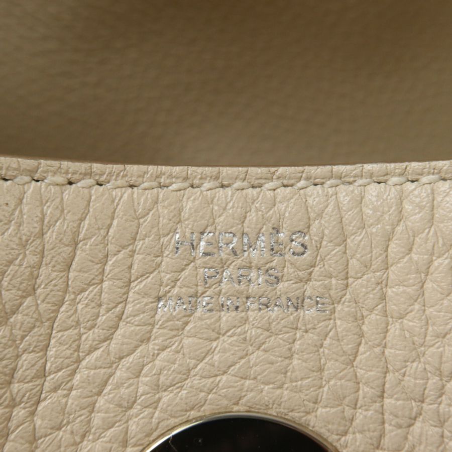 HERMES Clemence皮革Lindy 26手挽肩背兩用袋Beton-5
