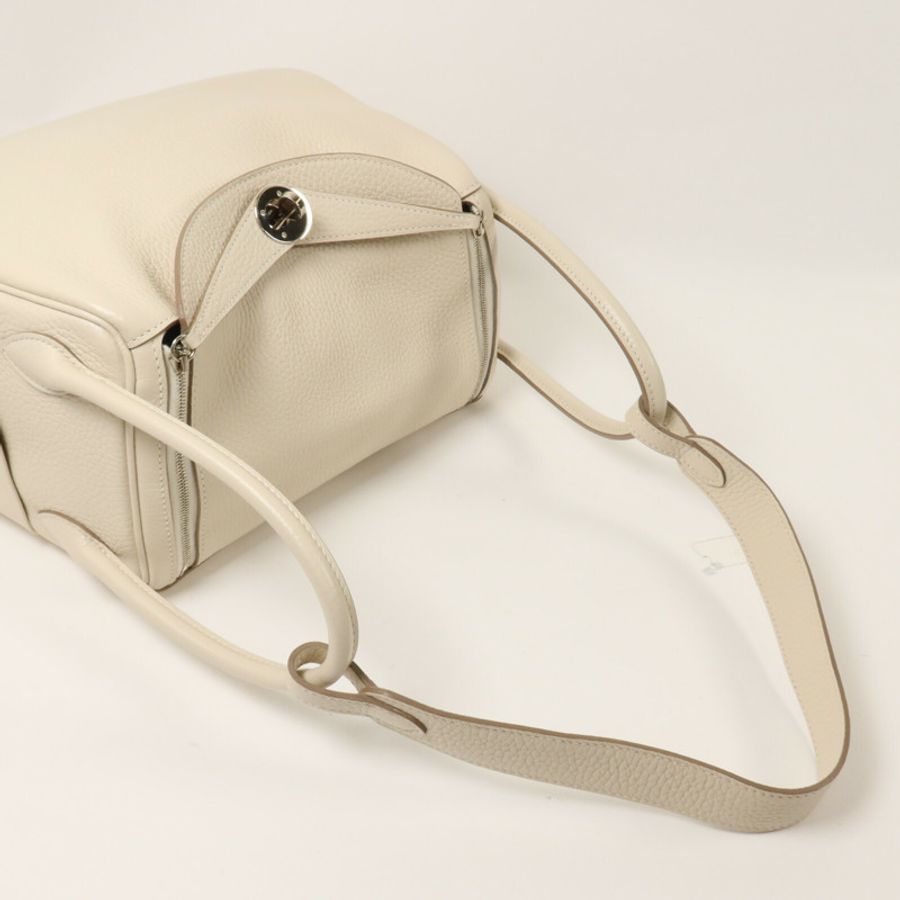 HERMES Clemence皮革Lindy 26手挽肩背兩用袋Beton-7