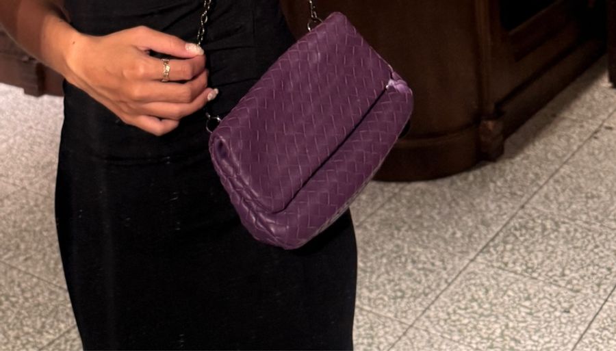 BOTTEGA VENETA 寶緹嘉 BV NAPPA 小羊皮編織迷你鍊帶包(紫色)-4