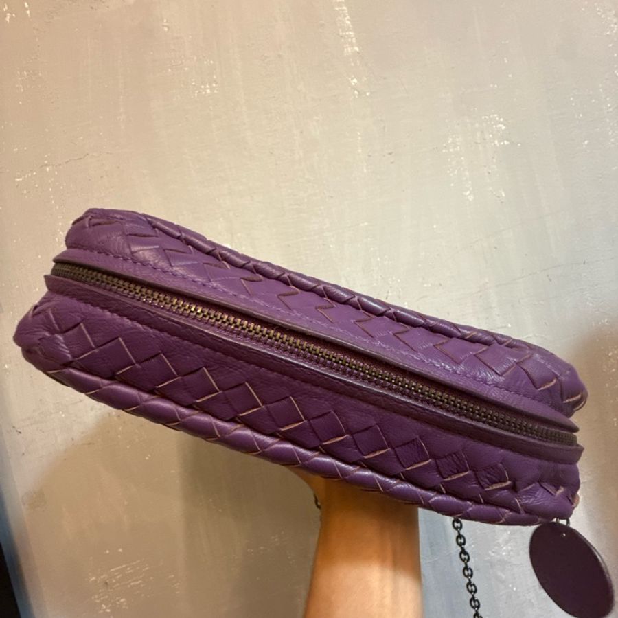 BOTTEGA VENETA 寶緹嘉 BV NAPPA 小羊皮編織迷你鍊帶包(紫色)-7