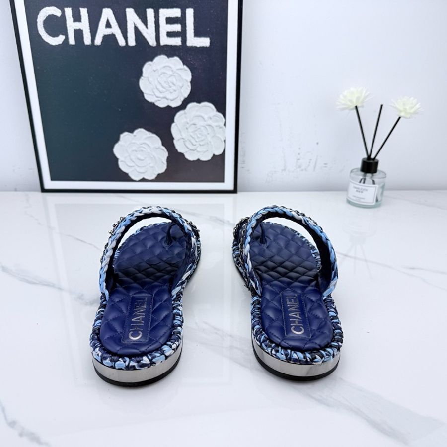 chanel香奈兒 編制涼拖 37.5碼  已貼底-1