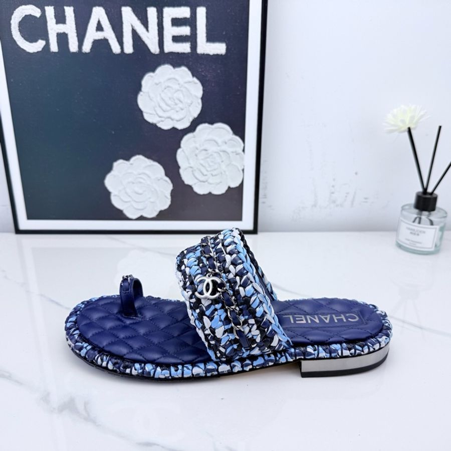 chanel香奈兒 編制涼拖 37.5碼  已貼底-4
