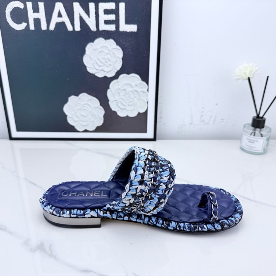 chanel香奈兒 編制涼拖 37.5碼  已貼底-6