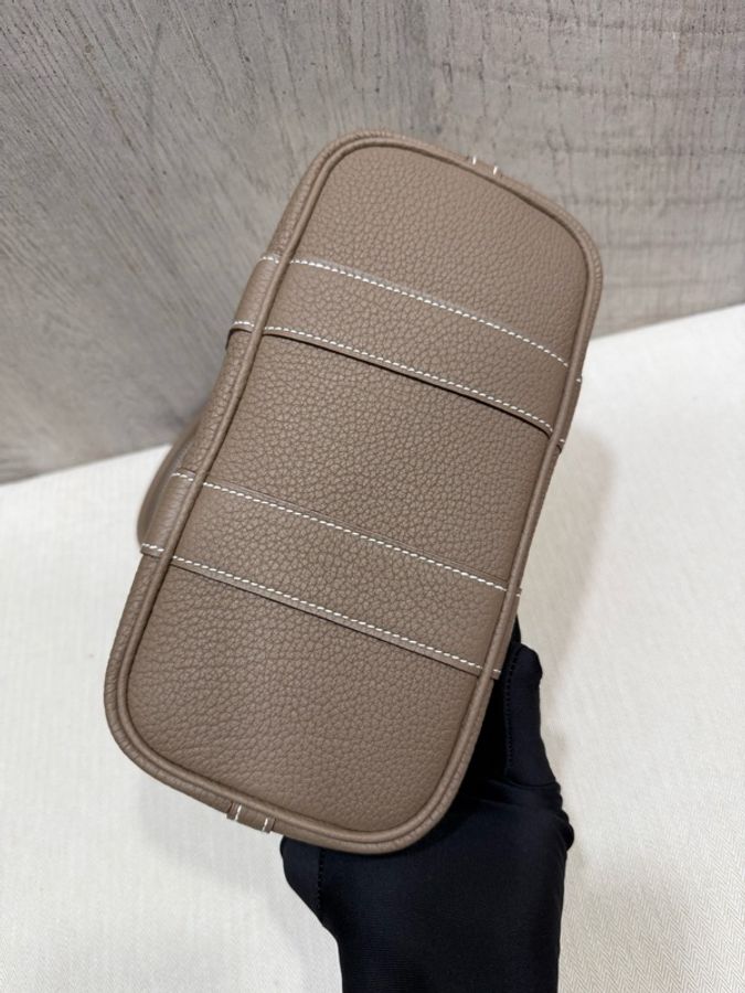 Hermes Mini Garden Party Etoupe大象灰帆布拼皮 G刻-4