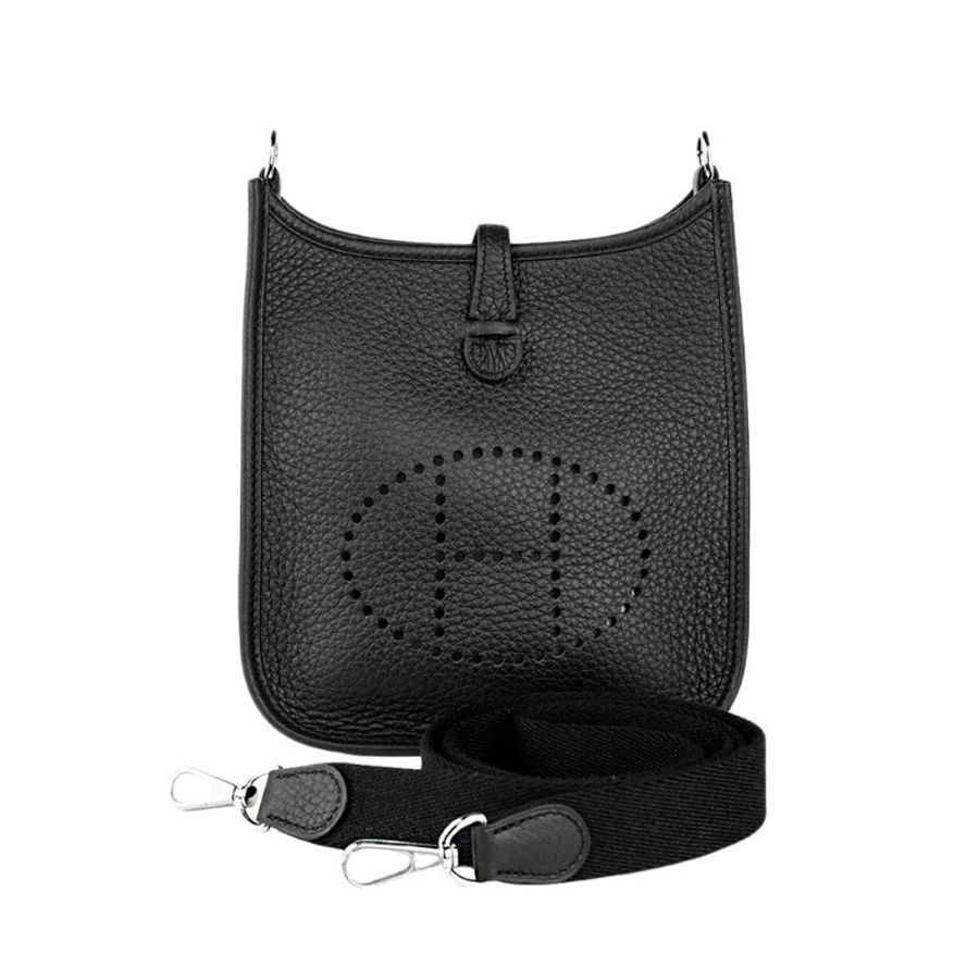 🖤 鑒定師的收藏 🖤 愛馬仕 Evelyne 16 黑色銀扣 B刻 迷你斜背包|HERMÈS TPM Noir【低調鬆弛.高級日常感】-6