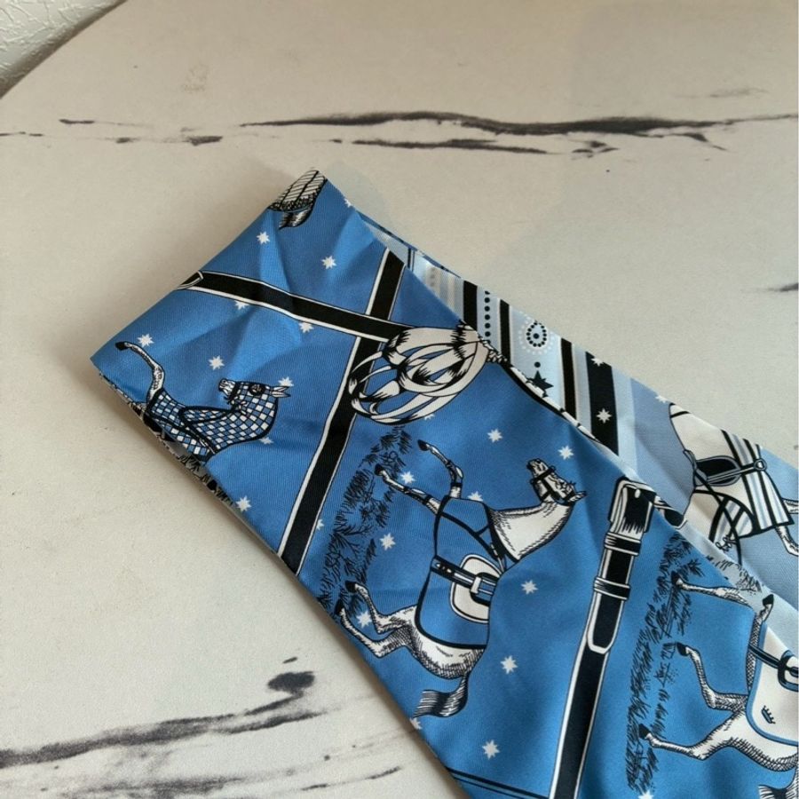 Hermes 藍色馬圖Maxi-Twilly Slim-1