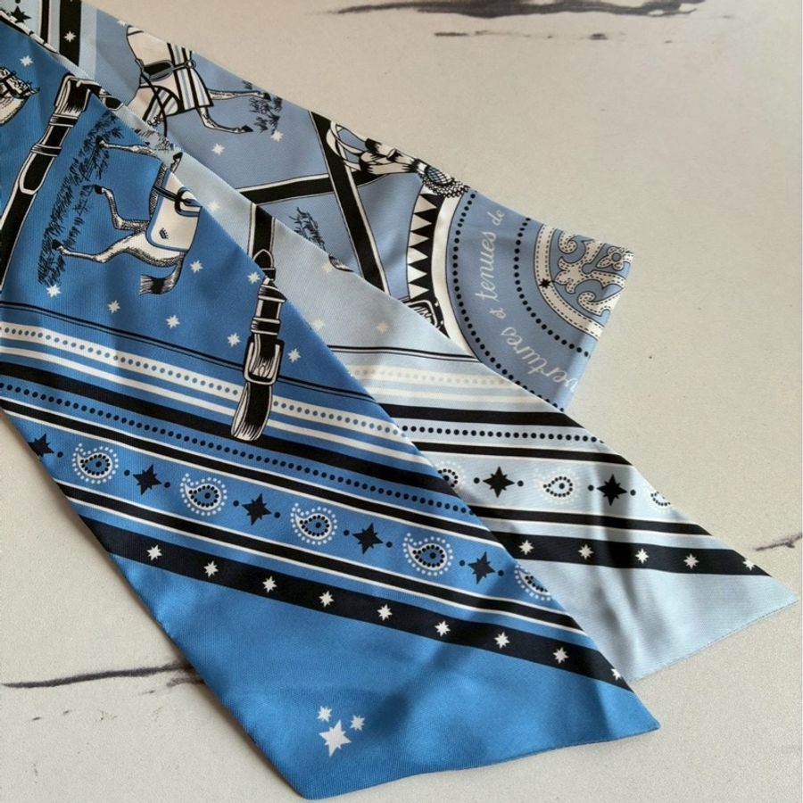 Hermes 藍色馬圖Maxi-Twilly Slim-2