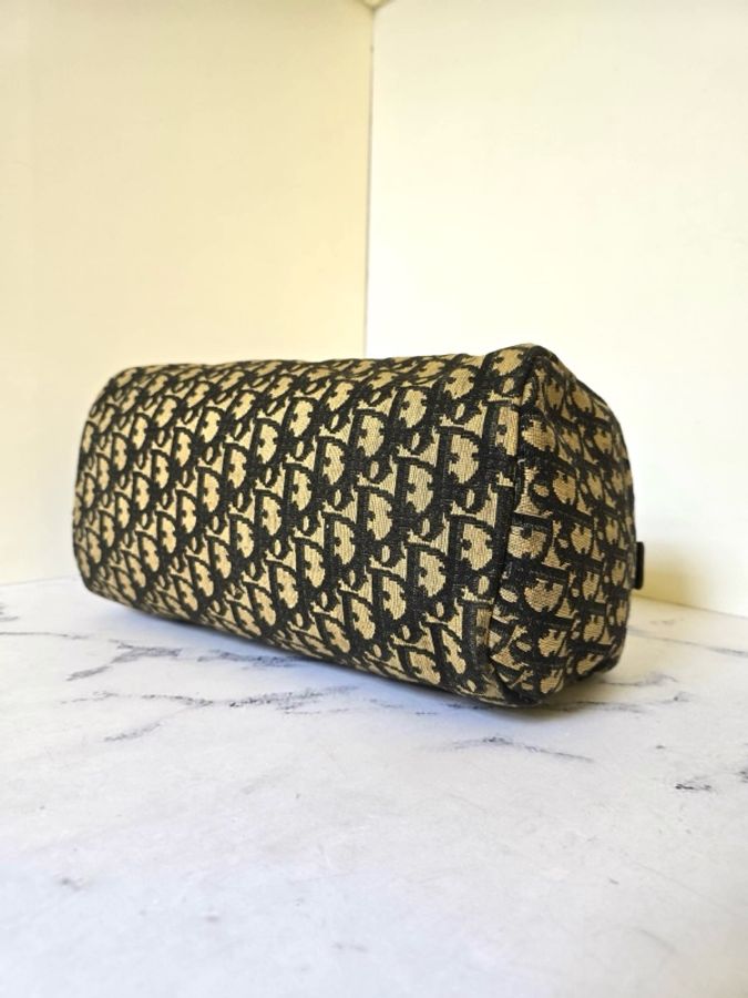 Dior黑色老花波士頓包 斜背包 側背包 單肩包 肩背中古包 二手包-6