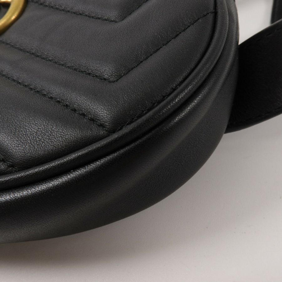 GUCCI 牛皮皮革GG Marmont Belt Bag腰包-11