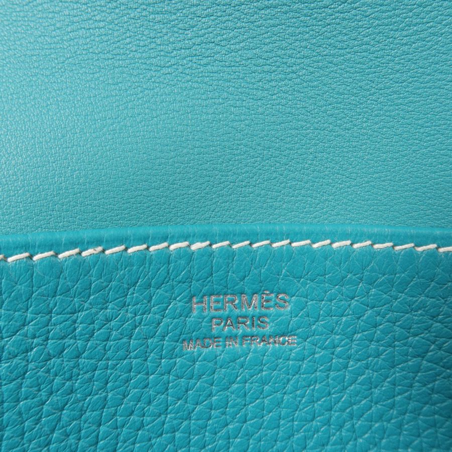 HERMES Clemence皮革Halzan 31手挽肩背兩用袋Vert Verone-5