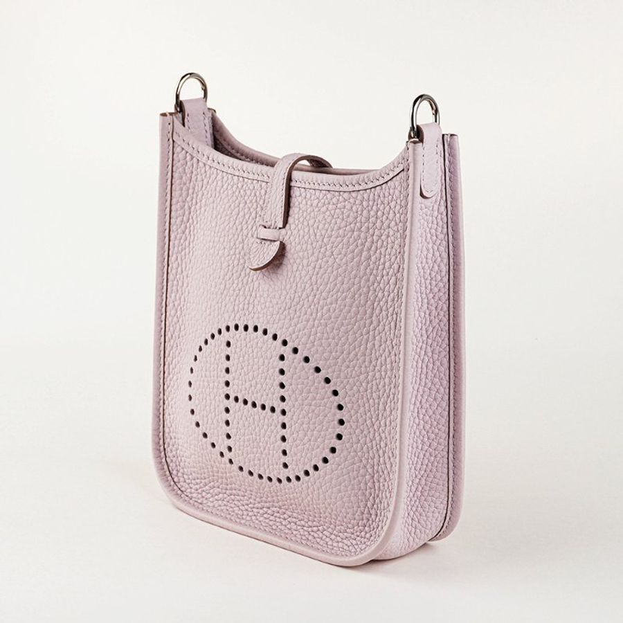 🖤 鑒定師的收藏 🖤 愛馬仕 依芙琳 16 夢幻淡紫銀釦 W刻 HERMÈS Evelyne TPM Mauve Mauve Pale【 夢幻紫調、輕奢日常感 】-1