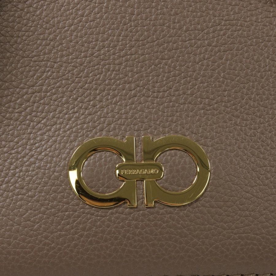 Salvatore Ferragamo 牛皮皮革Double Gancini手挽肩背兩用袋-6