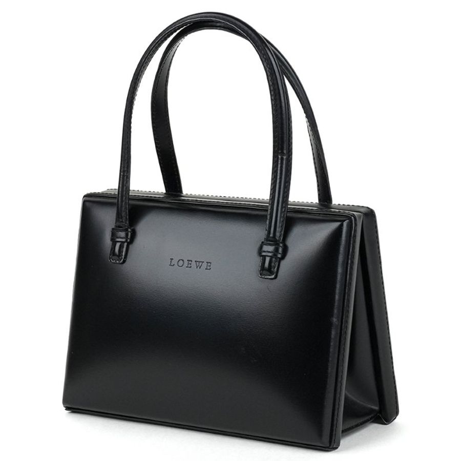 KÉSH 凱仕精品|LOEWE 博物館包 黑色小牛皮手提包|Mini Museo Tote Bag |黑色 Mini Tote 小方包-2