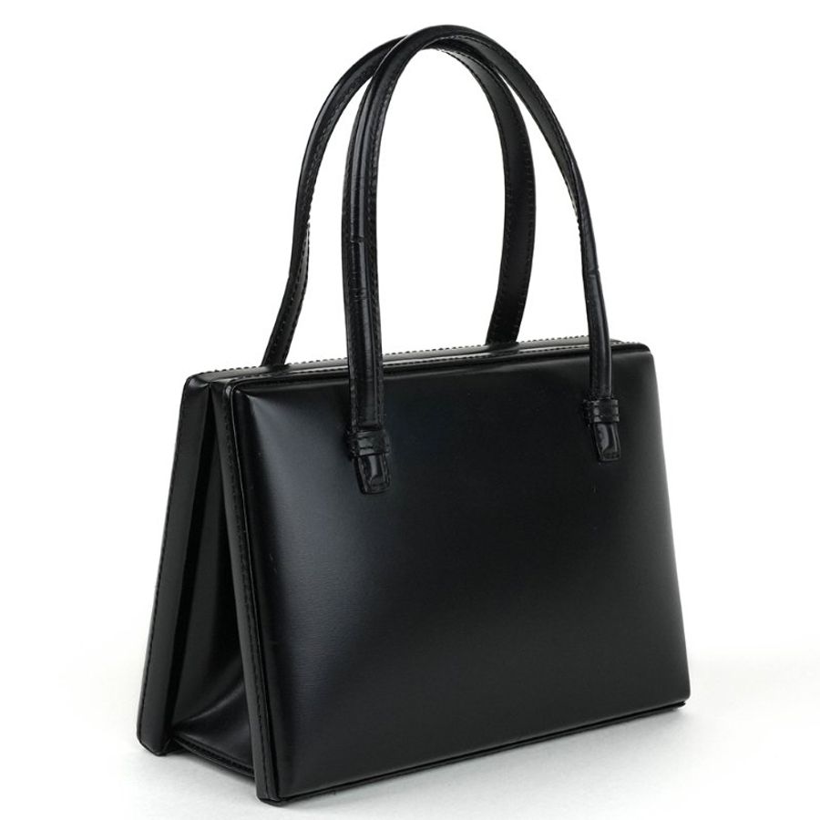 KÉSH 凱仕精品|LOEWE 博物館包 黑色小牛皮手提包|Mini Museo Tote Bag |黑色 Mini Tote 小方包-4