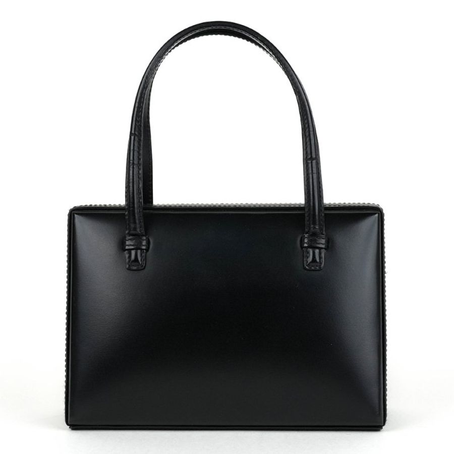 KÉSH 凱仕精品|LOEWE 博物館包 黑色小牛皮手提包|Mini Museo Tote Bag |黑色 Mini Tote 小方包-5