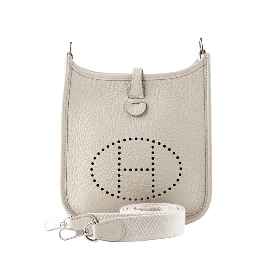 🖤 鑒定師的收藏 🖤 愛馬仕 依芙琳 16 冰川白銀釦 HERMÈS Evelyne TPM Beton【冰川白調・極簡高級感】-0
