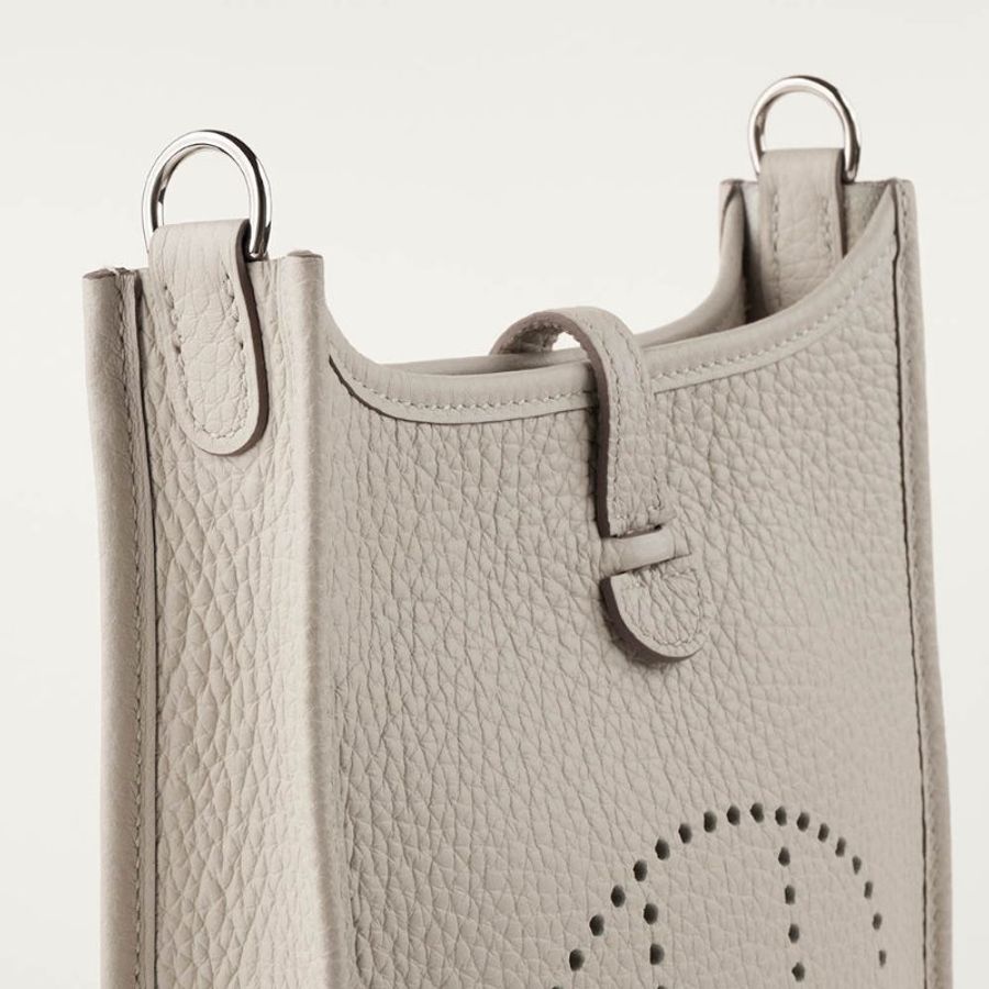 🖤 鑒定師的收藏 🖤 愛馬仕 依芙琳 16 冰川白銀釦 HERMÈS Evelyne TPM Beton【冰川白調・極簡高級感】-8