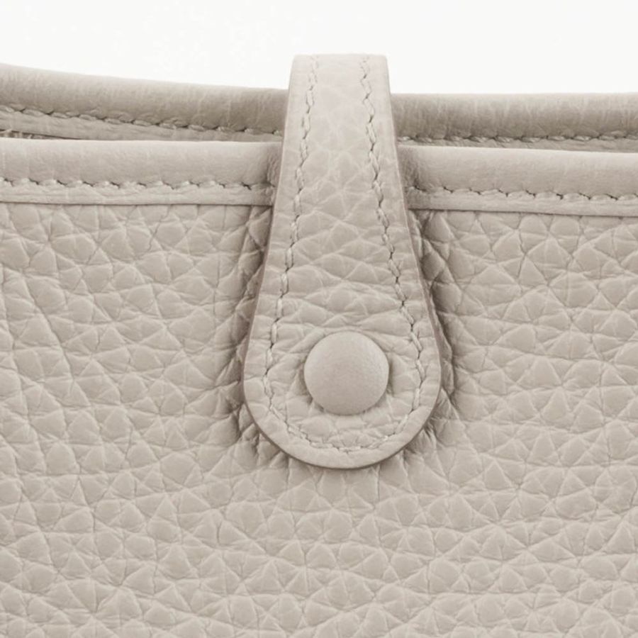 🖤 鑒定師的收藏 🖤 愛馬仕 依芙琳 16 冰川白銀釦 HERMÈS Evelyne TPM Beton【冰川白調・極簡高級感】-19