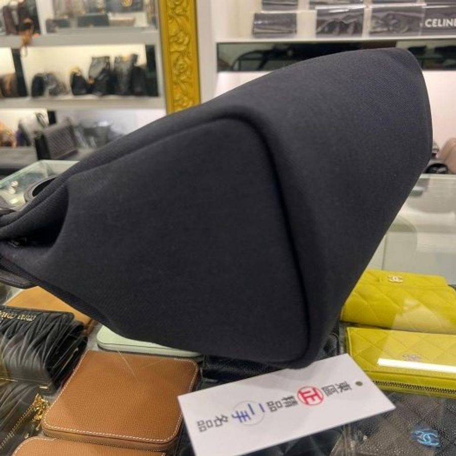 東區正精品㊣HERMES ZIP HERBAG 31cm 愛馬仕黑色帆布拼皮革銀釦手提包肩背包 B刻 RZ6511-8