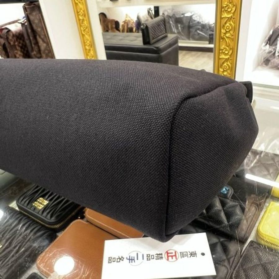 東區正精品㊣HERMES ZIP HERBAG 31cm 愛馬仕黑色帆布拼皮革銀釦手提包肩背包 B刻 RZ6511-9