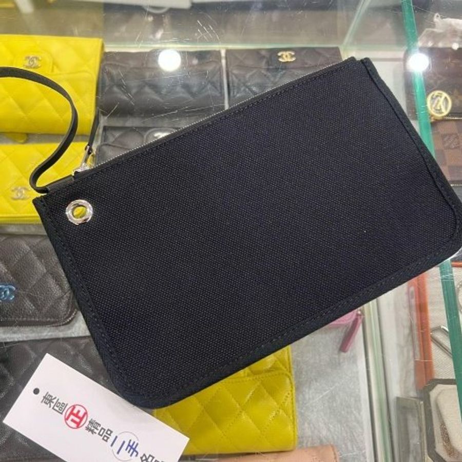 東區正精品㊣HERMES ZIP HERBAG 31cm 愛馬仕黑色帆布拼皮革銀釦手提包肩背包 B刻 RZ6511-13