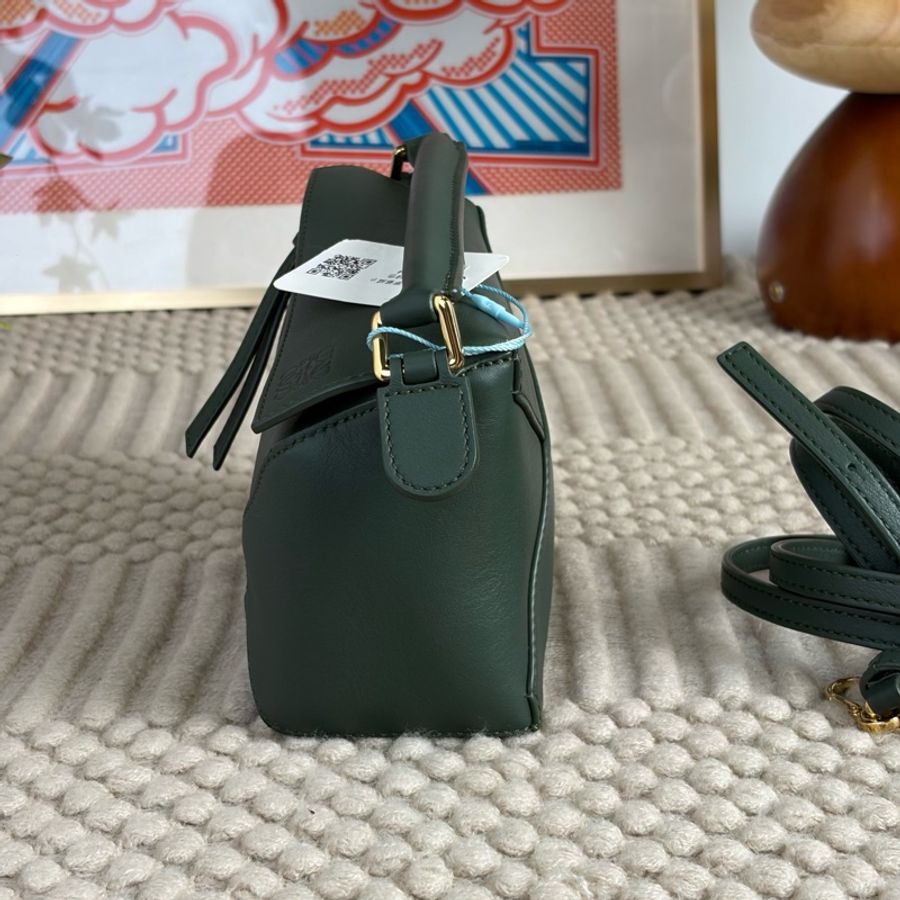 Loewe羅意威 puzzle幾何包手提包斜挎包 墨綠色 mini-2