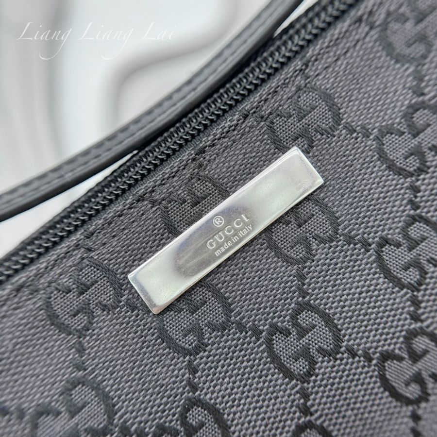 GUCCI 古馳 GG Canvas 黑色緹花迷你手拿包|手提包-5